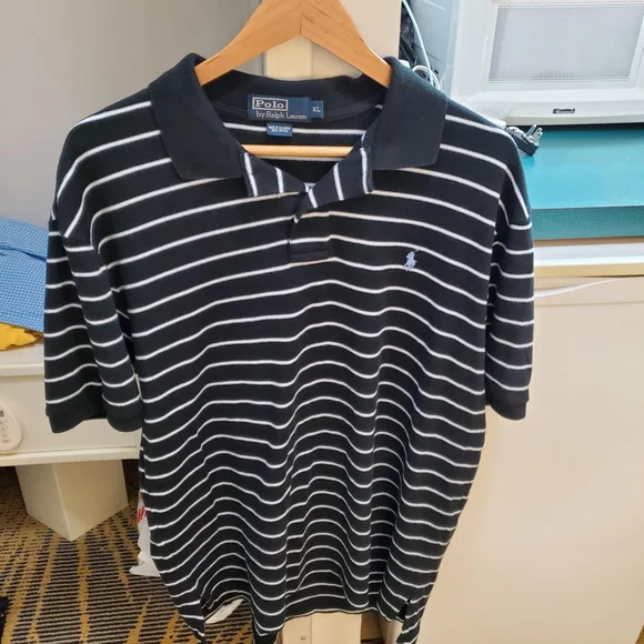 Polo by Ralph Lauren Black and White Striped Polo Shirt - Picture 4 of 8
